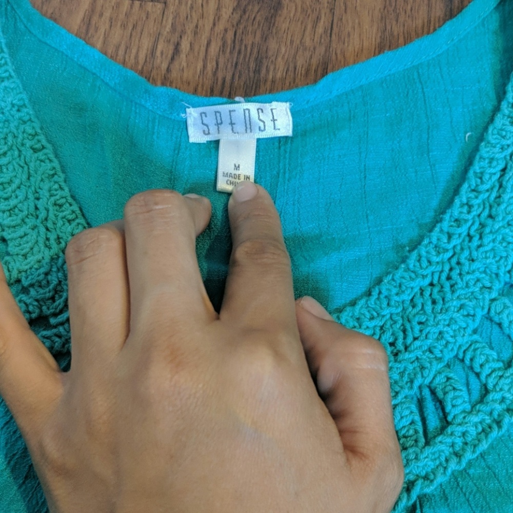 Turquoise blouse - Picture 2 of 2